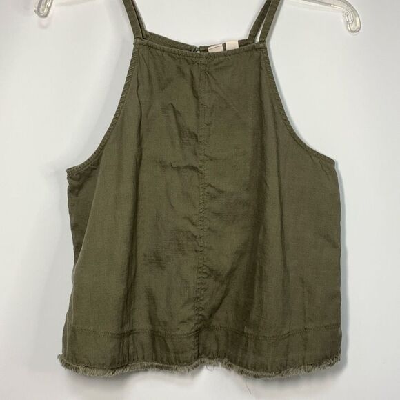 Melrose and Market Women's Keyhole Back Halter Neck Tank Top Olive Green Small - Picture 1 of 9